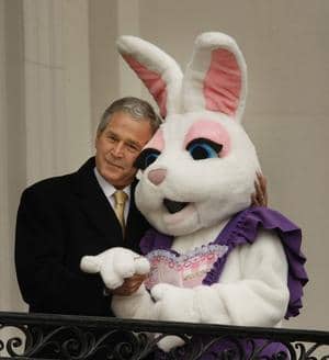 George Bush and bunny friend