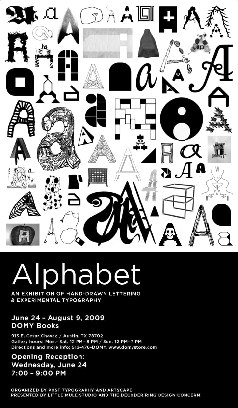 Alphabet show opening in Austin Wednesday