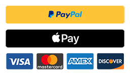 Accepted Payment Methods: PayPal, Apple Pay, Visa, Mastercard, American Express, AMEX, Discover and other credit cards.