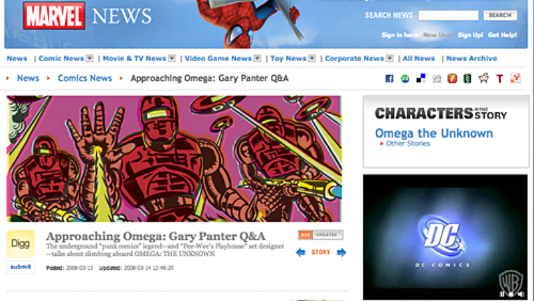 Gary Panter interview at Marvel – Omega, Kirby
